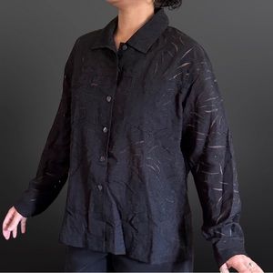 Vintage Y2K Chico’s blouse with sheer stripes [H3R]